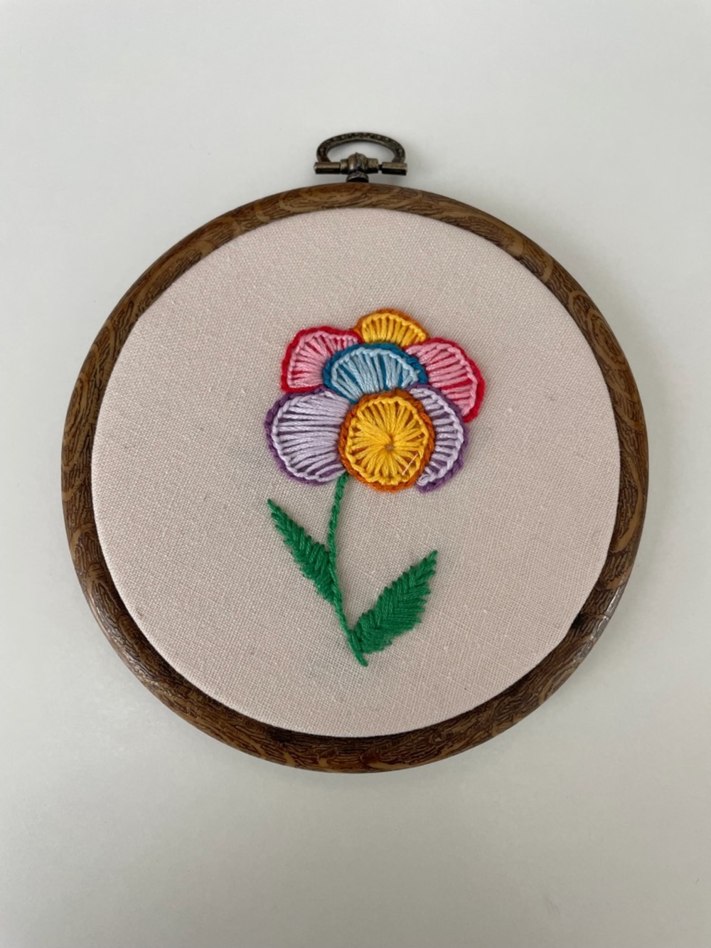Hand-Embroidered Multi-Color Floral Patch